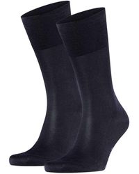 FALKE - Socken 2er pack tiago, strümpfe, baumwolle, logo, lang, einfarbig - Lyst