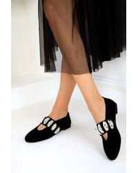Soho - Schwarze Ballerinas Aus Samt Modell Für Damen - Lyst