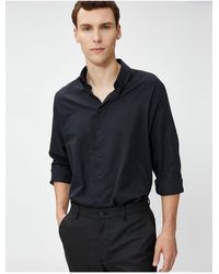 Koton - Basic-Hemd, Klassischer Manschettenkragen, Lange Ärmel, Geknöpft, Bügelfrei Für Herren - Lyst