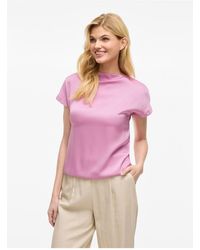 Vila - Oberteil Mit Kurzen Rmeln Viellette U-Boot-Ausschnitt Für Damen - Lyst