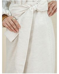 Modamorfo - Leinenrock – Doppellagig Vorne Und Seitlich Gebunden Für Damen - Lyst