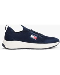 Tommy Hilfiger - Strick-Sneaker Mit Geprägtem Logo - Lyst