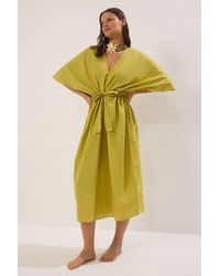 Trendyol - Ölgrünes Maxi-Strandkleid Aus Gewebter Baumwolle Aus 100 Für Damen - Lyst