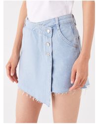 LC Waikiki - – Standard-Passform, Gerader Jeans-Shorts-Rock Für Damen - Lyst