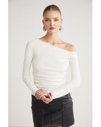 Grimelange - Sissi bluse mit asymmetrischem kragen und schmaler passform, - Lyst