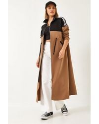 Bianco Lucci - Langes Kleid Mit Reißverschluss An Der Taille Für Damen - Lyst