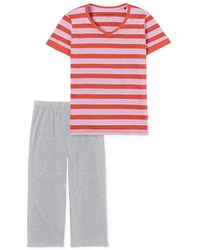 Schiesser - Schlafanzug-set nachtwäsche, 3/4-kurzarm, pyjama, muster, baumwolle - Lyst