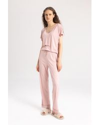 Defacto - Fall in love regular fit kurzarm-2-teiliges pyjama-set a6044ax24sp - Lyst