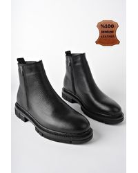 MUGGO - Chelsea-Winterstiefel Aus Echtem Leder Mit Doppeltem Reißverschluss Und Garantie Für Herren - Lyst