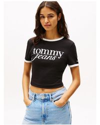 Tommy Hilfiger - Tjw Slim Sh Script Ringr Tee Ext T-Shirt Für Damen - Lyst
