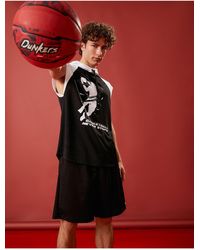 Koton - Sport-t-shirt mit kapuze, ärmellos, basketball, bedruckt, atmungsaktiver stoff - Lyst