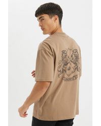 Defacto - 100 Baumwolle, Oversize-T-Shirt Mit Weitem Schnitt, Rundhalsausschnitt Und Rückenaufdruck, Kurzärmelig, D4910Ax24Au Für Herren - Lyst