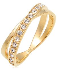 Elli Jewelry - Eleganter Ring Aus 925Er Sterlingsilber – Mit Efeu-Kristallen Für Damen - Lyst