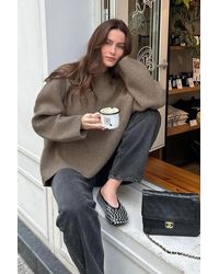 Madmext - Nerzfarbener Oversize-Strickpullover Mit Rundhalsausschnitt Für Damen - Lyst