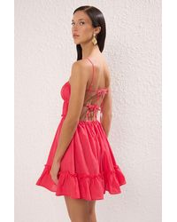 Trendyol - Gewebtes Kurzes Strandkleid Aus 100 Baumwolle Für Damen - Lyst