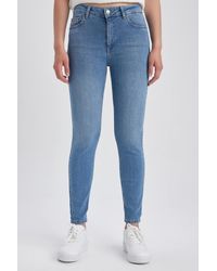 Defacto - Rebeca Skinny Fit Jeanshose Mit Normaler Taille, Schmalem Bein Und Langer Länge, A5141Ax23Hs Für Damen - Lyst