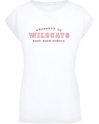 F4NT4STIC - Disney High School Musical Property Of Wildcats With Ladies Extended Shoulder Tee Für Damen - Lyst