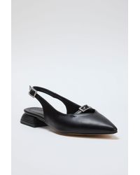 Trendyol - Ballerinas Mit Spitzer Zehenpartie Und Offenem Rücken Und Schwarzem Stein-Accessoire Für Damen - Lyst