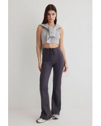 Trendyol - Flexible Anthrazit-Interlock-Hose Mit Weitem Bein Und Bindedetail Für Damen - Lyst