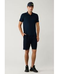 AVVA - Marineblaue Shorts Mit Elastischem Bund Und Schnürung Aus Baumwollmischung, Flexibel, E 003404 Für Herren - Lyst