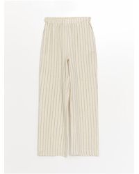 LC Waikiki - Gestreifte Hose Aus Leinenmischung Mit Elastischem Bund Für Damen - Lyst
