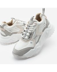 Marjin - Weißer Mizon-Sneaker – Mehrteilige Sportschuhe Mit Dicker Sohle Und Schnürung Für Damen - Lyst