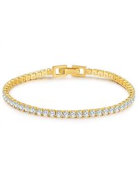 Glanzstücke München - Silberarmband Armband Sterling Silber Gelbgold Zirkonia Weiß Für Damen - Lyst