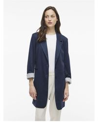 Vila - Blazer Langer Jersey Für Damen - Lyst
