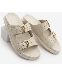 Marjin - Hausschuhe Aus Echtem Leder Mit Schnalle Und Nieten, Lipaz Für Damen - Lyst