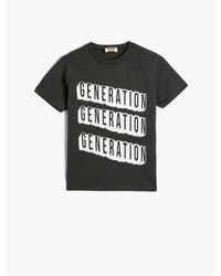 Koton - Kurzärmeliges T-Shirt Aus Baumwolle – Rundhalsausschnitt, Slogan-Aufdruck Für Herren - Lyst