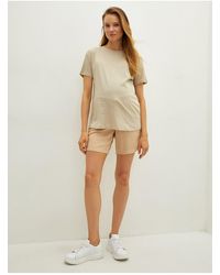 LC Waikiki - Umstandsshorts Aus Leinenmischgewebe Mit Elastischem Bund Und Flachem Taschendetail Für Damen - Lyst