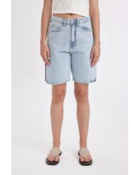 Defacto - Jeans-Bermudashorts Mit Hoher Taille D4580Ax24Hs Für Damen - Lyst