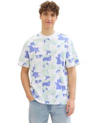 Tom Tailor - Entspanntes t-shirt mit allover-print - Lyst