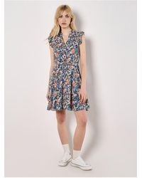 Apricot - Ditsy Floral Kleid Mit Knopfleiste Für Damen - Lyst