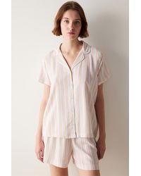 Penti - Pyjama-set mit gestreiftem hemd und shorts von base - Lyst