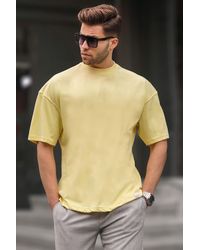 Madmext - Gelbes Basic-T-Shirt Im Oversize-Fit Für Herren - Lyst