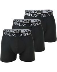 Replay - Boxershorts, 3Er Pack Unterhosen, Baumwolle, Logo, Einfarbig Für Herren - Lyst