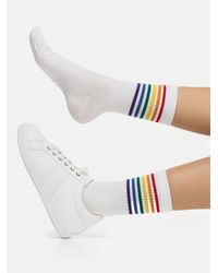 Nur die - Freizeitsocken Good Vibes Motiv Statement Socken Tennissocken Strumpf Strümpfe Söckchen Für Damen - Lyst