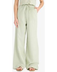 Defacto - Leinen-Mix-Hose, Weites Bein, Weites, Lockeres Bein, Taschen, Basic, Gerade, Normale Taille, Standardgröße D1010Ax25Sp Für Damen - Lyst