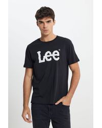 Lee Jeans - Regular Fit Normal Geschnittenes Rundhals-T-Shirt Mit Logo Aus 100 Baumwolle Für Herren - Lyst