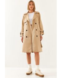 Bianco Lucci - Trenchcoat Mit Aller-Detail Vorne, Zweireihig, 8118 Für Damen - Lyst