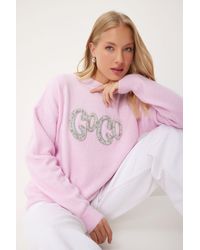 Happiness İstanbul - Rosafarbener Strickpullover Mit Perlendetail – Für Damen - Lyst