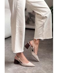 NİŞANTAŞI SHOES - Henna Wildleder Knöchelschnalle Detaillierte Schuhe Mit Absatz Für Damen - Lyst