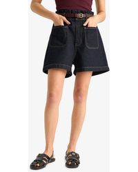 Defacto - Paperbag-Jeansshorts Mit Hoher Taille Und Gefalteten Beinen E0551Ax25Sm Für Damen - Lyst