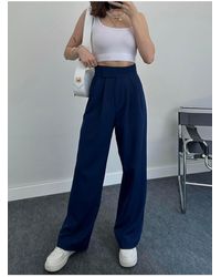 My Blog - Marineblaue Redkit-Palazzo-Hose Mit Klettverschluss Für Damen - Lyst