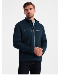 Ombre - Bikerjacke Mit Kragen Und Taschen Marineblau V1 M Für Herren - Lyst