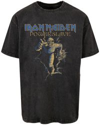 Merchcode - Powerslave Wall Smash Vintage Mummy Acid Washed Oversize-T-Shirt Für Herren - Lyst