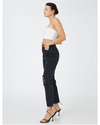 Koton - Zerrissene jeans mit hoher taille und leicht schmalem bein – mom-jeans - Lyst
