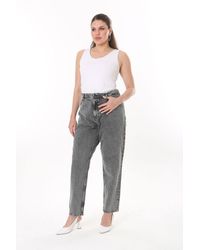 Şans - Şans e 5-pocket-jeans mit hoher taille in großen größen - Lyst