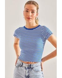 Bianco Lucci - Modell Gestreifte Camisole-Bluse Für Damen - Lyst